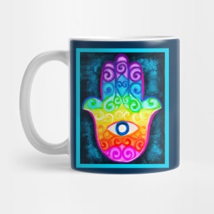 Rainbow Hamsa Evil Eye Protection Amulet Mug